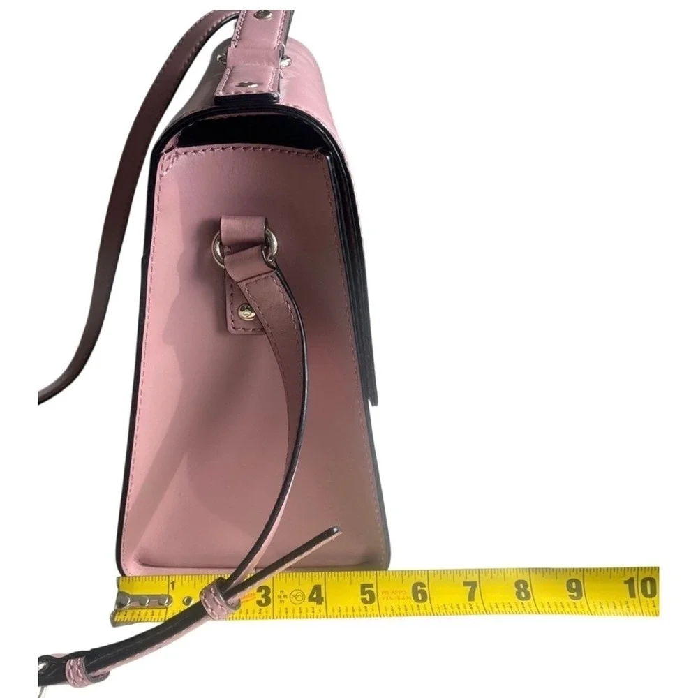 Kate Spade New York Pink Leather Satchel Handbag Turn‎ Lock Gold Accents
